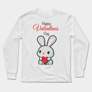 Rabbit Happy Valentines Day Long Sleeve T-Shirt